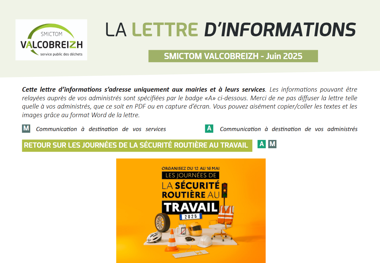 Lettre d&rsquo;infos SMICTOM VALCOBREIZH